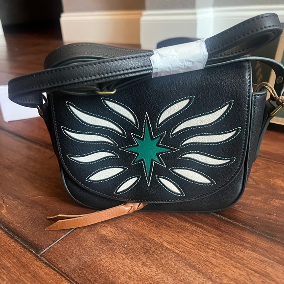 Tecovas Star Stadium Black and Green Crossbody Bag - Picture 2 of 5